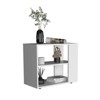 SEVOBAL End Tables Coffee Tables Small Nightstand Modern Side Table with Two Shelves for Living Room, White, 11.8"*23.6"*19.7" - 2 of 4