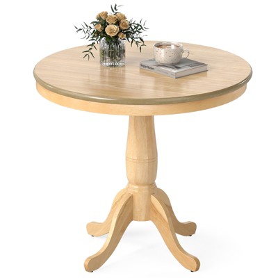 Tangkula 32" Round Pedestal Dining Table High Top Ped Table Kitchen Dining Room