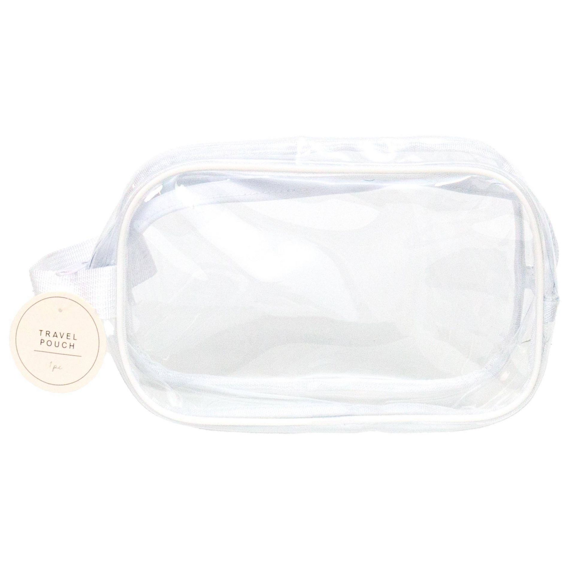 Horizon Group Clear White Plastic Single Zip Travel Pouch