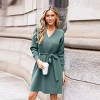 Women's Cozy Knit Wrap V-Neckline Sweater Dress - Cupshe - 4 of 4