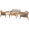 Chic Crate-Rustic Acacia Wood & Rope Sectional Sofa Set - 4-Piece Patio Furniture with Water-Resistant Cushions, UV Protection - 3 of 4