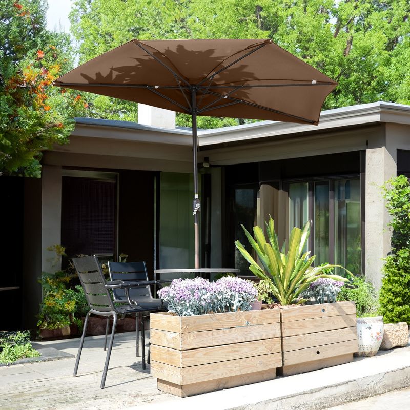 Nature Spring 9-ft Easy Crank Half Patio Umbrella - Small Canopy for Balcony, Table, or Deck, 5 of 8