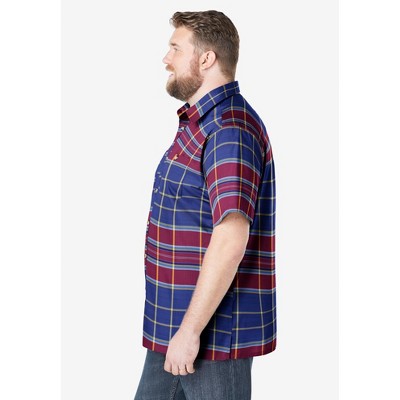 KingSize Short-Sleeve Plaid Sport Shirt