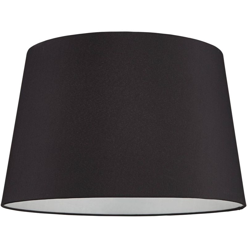 Springcrest Set of 2 Hardback Drum Lamp Shades Black Large 14" Top x 17" Bottom x 11" High Spider Replacement Harp Finial Fitting, 3 of 8