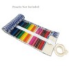 Wrapables Pencil Roll Organizer, Colored Pencil Wrap Pouch (72 slots), Blue Elephants - 4 of 4