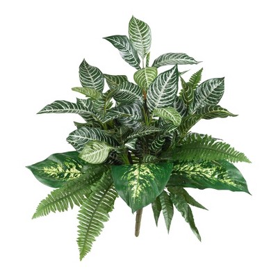 Nearly Natural 25-in Mix Greens Artificial Plant (Set of 2)