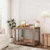 Dog Crate Furniture, Side End Table, Modern Wooden Kennel with Doors, Top Opening and Closing & Bottom Wheels for Medium Large Dogs up to 70 lb - 2 of 4