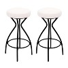 HDZNVF Set of 2 Modern Backless Bar Stools Round Upholstered Counter Stools, Creamy White - 4 of 4