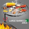 SEVOBAL Grill Cookware Round Iron Charcoal, Portable Outdoor BBQ Grill for Camping, Picnics, Durable High-Temp Surface, Black, 33.46"*33.46"*40.55" - 3 of 4