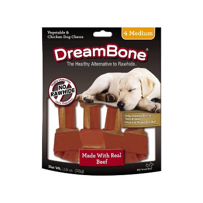 DreamBone Beef Medium Bones Dry Dog Treats - 4ct