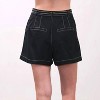 Women's Paper Bag Belt Detail Short - MOON RIVER - 2 of 4