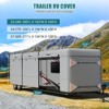 Heavy Duty RV Travel Trailer Cover – Grey, Waterproof & Windproof with Gutter & Tire Covers, Reflective Strips for Campers - 2 of 4