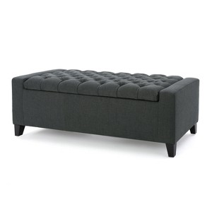 NicBex Modern 51" Storage Bench Wood Accent Stools with Button Tufted Top for Bedroom and Entryway - 1 of 4