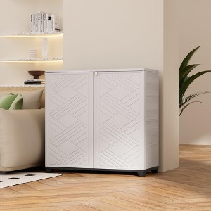 Decksplore Outdoor Storage Shed Weather Resistance, Horizontal Outdoor Storage Box Cabinet for Garden, Patios, Backyards - 1 of 4