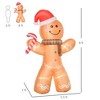 QingMoon Christmas Inflatable Gingerbread Man, 8FT Outdoor Blow Up Holiday Decoration with Candy Cane for Yard, Lawn and Garden - 4 of 4
