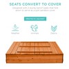 Best Choice Products 47x47-Inch Kids Wooden Outdoor Sandbox w/ 2 Foldable Bench Seats, Sand Protection, Liner - 3 of 4