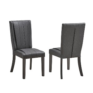 Kings Brand Furniture Avenel Kitchen Dining Room Upholstered Side Chairs, Set of 2, Gray - 1 of 3