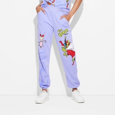 Image of Women's The Grinch Graphic Joggers - Blue XL