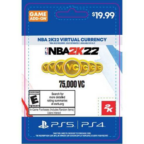 Nba 2k22 75 000 Virtual Currency Playstation 4 5 Digital Target