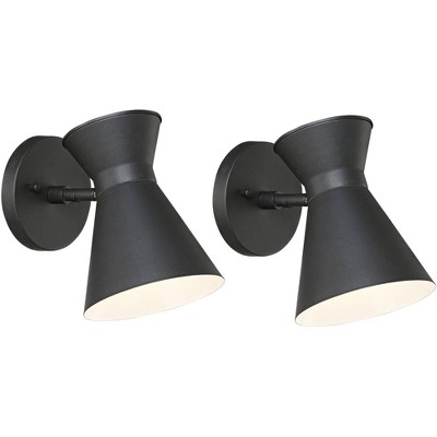 John Timberland Vance Modern Outdoor Wall Light Fixtures Set Of 2 Black ...