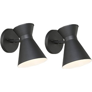 John Timberland Vance Modern Outdoor Wall Light Fixtures Set of 2 Black LED Dark Sky Swivel Head 8" for Post Exterior Barn Deck House - 1 of 4