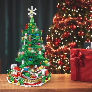 FONTOI Christmas Tree Building Toy Decorative Holiday Countdown Playset Educational Blocks for Kids Tabletop Display, Green, 12.2"*9.84"*2.76" - 1 of 4