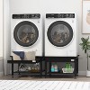 27" Wide Washer and Dryer Pedestals with Basket Shelf, 16" Hight Laundry Pedestal with Adjustable Anti-Vibration Pads,Drain Pan Hose,1000 lbs Capacity - 3 of 4