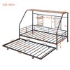Twin Size Metal House Bed with Trundle, Black - 4 of 4