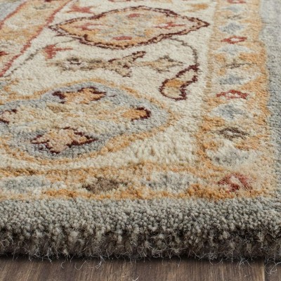 Antiquity Blue and Ivory Handmade Wool Runner Rug