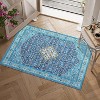 Machine Washable Area Rug - Ultra Soft Low-Pile Boho Vintage Carpet, Non-Slip Indoor Rug for Living Room, Bedroom - 2 of 4