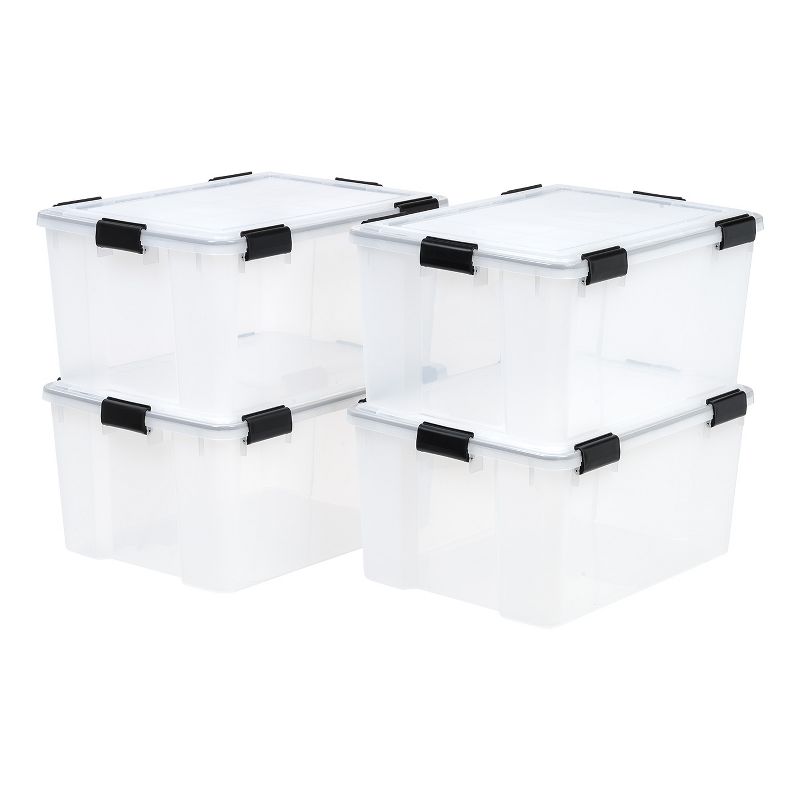 IRIS USA 62qt WEATHERPRO Airtight Plastic Storage Bin with Lid and Seal and Secure Latching Buckles, 1 of 9