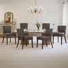 Set of 2 Mid-Century Modern Upholstered Dining Chairs with Wood Legs, Fabric Kitchen Side Chairs with Back for Dining Room or Restaurant - 2 of 4