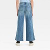 Girls' Mid-Rise Wide Leg Carpenter Jeans - art class™ Medium Blue - 2 of 4