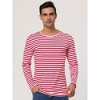 Lars Amadeus Men's Casual Striped Crew Neck Long Sleeve Pullover T-Shirt - 2 of 4