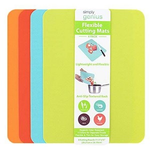 Simply Genius 4-Pack Plastic Cutting Board Mats Set - Durable & Non-Slip Cutting Board - 11.5 x 15 Inches - Large, Multicolor - 1 of 4