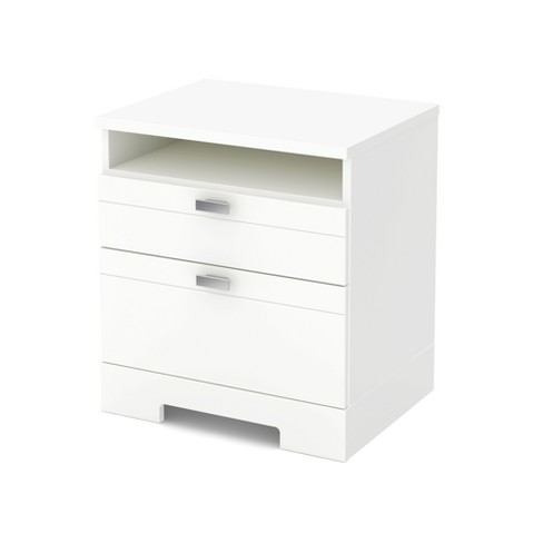 Reevo Nightstand With Drawers And Cord Catcher Pure White South Shore Target