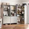 Aheaplus Set of 3 Freestanding Corner Closet System, 81'' Space-saving Closet Organizer with Drawers and Hanging Rods - 4 of 4