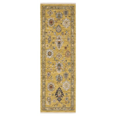 Oriental Weavers Lucca 2863G Yellow / Multi Indoor Area Rug - 2' x 6'