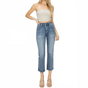 Women's Mia High Rise Crop Straight Jeans - RISEN 3 - 1 of 4