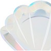 Sparkle and Bash 48 Pack Holographic Seashell Plates for Girls Mermaid Birthday Party Supplies, Silver Foil Design (9 In) - 4 of 4