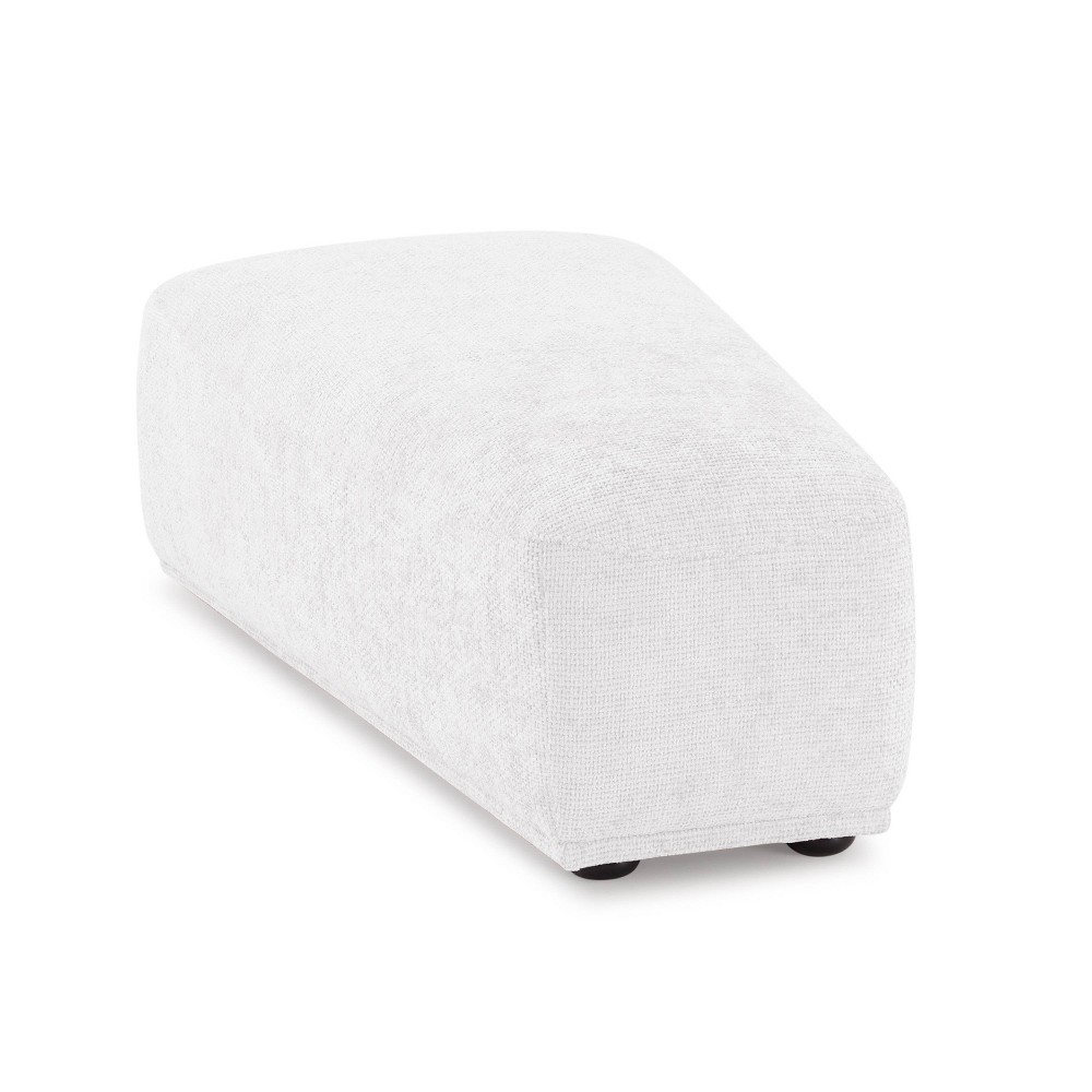 HOMES: Inside + Out Povoa Modern Modular Trapezoidal Ottoman White Chenille
