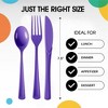 Exquisite Solid Color Plastic Utensil Cutlery Set Forks Spoons Knives- 150 Pack - 4 of 4