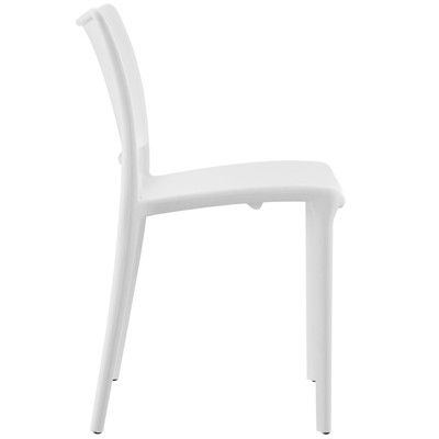 White Low Plastic Modern Side Chair