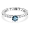 Pompeii3 1 1/3Ct Blue & White Diamond Eternity Engagement Ring 14k White Gold - 4 of 4