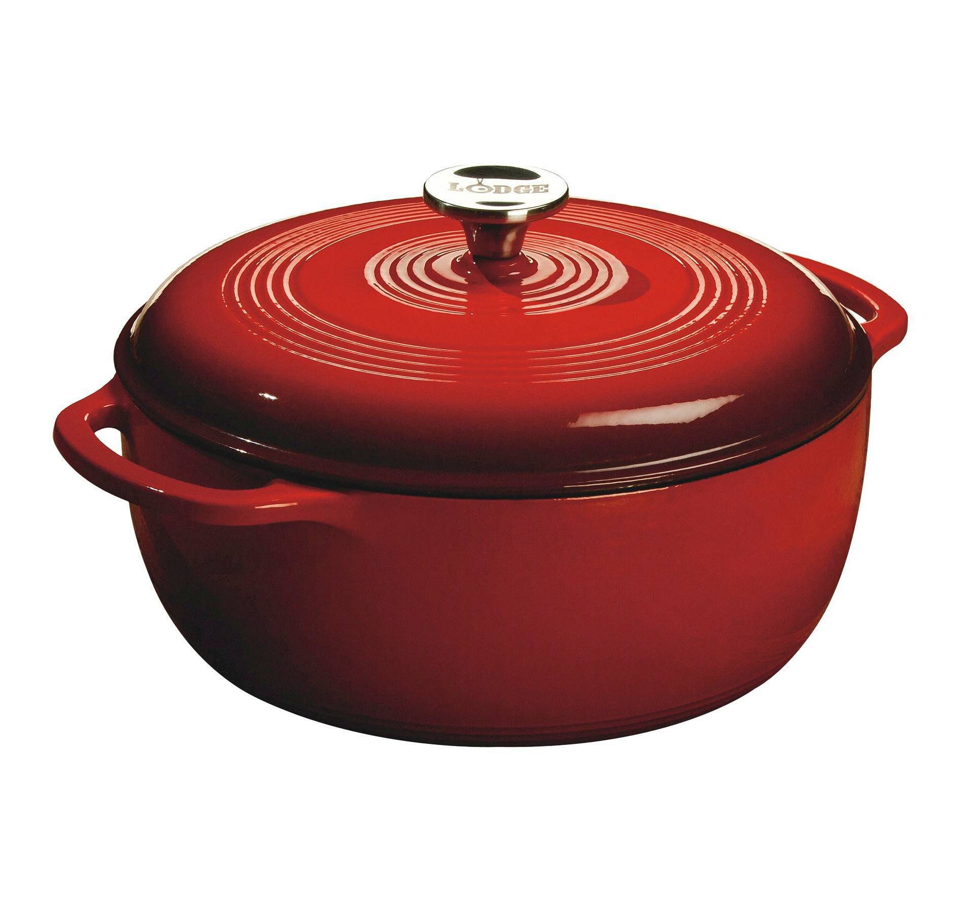 Lodge 6qt Cast Iron Enamel Dutch Oven