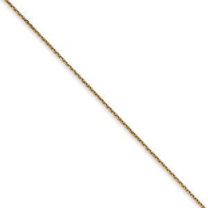 Black Bow Jewelry 0.65mm, 14k Yellow Gold, Diamond Cut Cable Chain Necklace - 1 of 4