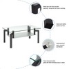 Glass Coffee Table, Rectangle Glass Table With Double Layer Storage Space Modern Transparent Living Room Side Center Table - 3 of 4
