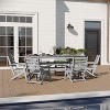 Merrick Lane 7 PC Adirondack Table and Chairs with Fold Out Cupholders in Recycled HDPE - 2 of 4