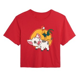 Women's - Disney - Pua And Hei Ehi Cropped Graphic T-Shirt - 1 of 3