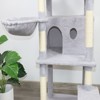 BENCMATE Pet Tower 84-Inch Multi-Level with Spacious Condo, Hammock with Sisal Scratching Posts for Multiple Cats, Light Gray, 24.41"*15.35"*20.47" - 4 of 4